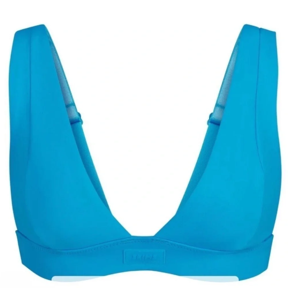 Women's (B13) SKIMS Signature Swim Plunge Top 4X NWT Turquoise